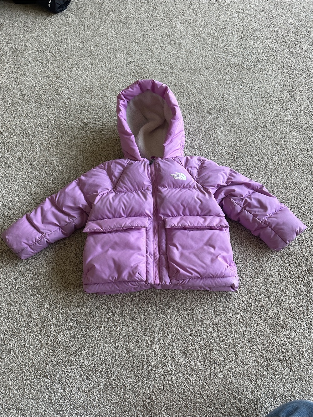 The North Face kids north down fleece lined parka lite lilac size 2